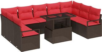 vidaXL Conjunto De Sof&aacute; De Jard&iacute;n 10 Uds. 9-n&uacute;mero De Plazas Vidaxl