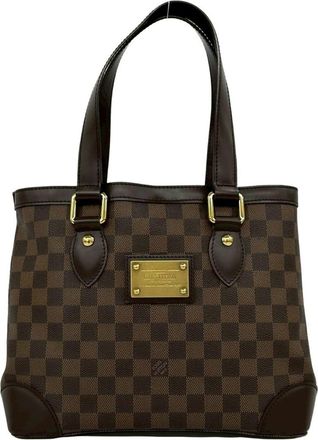 Louis Vuitton Brown Leather Pvc Handbag Tote Bag (Pre-Owned)