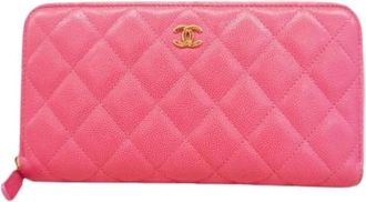 Chanel Pre-owned Wallets, female, Pink, Size: ONE SIZE Pre-owned Leather Wallet