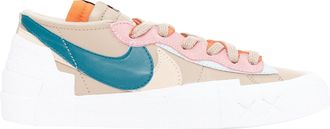 Nike SACAI KAWS Blazer Low Reed pink green tick patchwork sneakers EU36.5