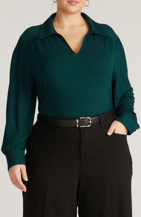 Universal Standard Moore Liquid Jersey Popover Top in Forest Green at Nordstrom, Size Xl