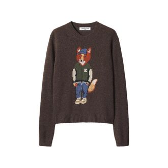 Maison Kitsun&eacute; Dressed Fox Intarsia-knit Sweater