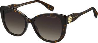 Marc Jacobs Donker Havana zonnebril met bruine schaduw - Dames - Zonnebrillen - Bruin - 55 MM - Accessoires