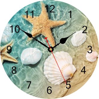OEM Reloj De Pared Con Forma De Estrella De Mar, Preciso, Silencioso, Sin Tictac, Decorativo, F&aacute;cil De Leer, Para Dormitorio, Sal&oacute;n O Cocina, 34 Cm