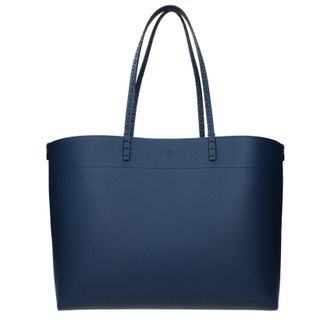 Fendi Damens Blaue Schultertasche aus Leder