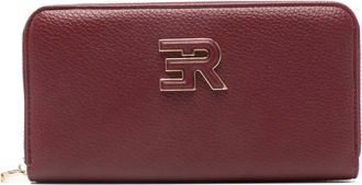 Ermanno Scervino Leren portemonnee met logoplakkaat - Rood
