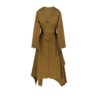 Alaia Midi Dresses, female, Brown, Size: M Poplin Trench Dress
