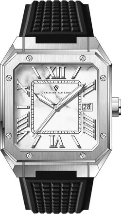 Christian Van Sant Mens Mosaic White Dial Watch