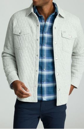 UNTUCKit Braunfield Quilted Knit Overshirt in Grey at Nordstrom, Size Xxx-Large
