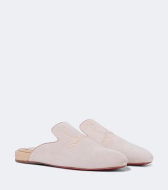 Christian Louboutin Navy Coolito Flat mules