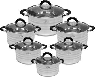 OEM Juego De Ollas De Acero Zilner Zl-8110 De 12 Piezas