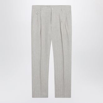 Dolce & Gabbana Pantalone in lino gessato rigato