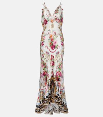 Camilla Floral silk satin maxi dress
