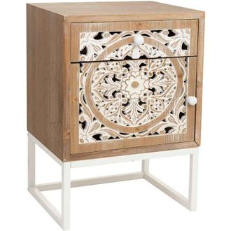 Wanderlust Deco Mesita De Madera Blanca 45x35x60