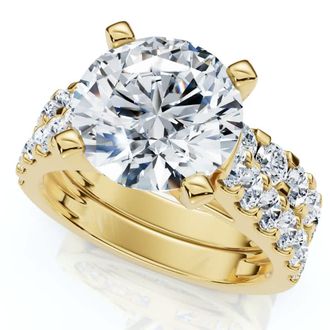 Pompeii3 Certified 3.75Ct Diamond Engagement Matching Wedding Ring Set 14k Gold Lab Grown