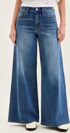 Judy Blue Penny Palazzo Leg High Waist Jean In Med Wash