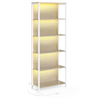 Vasagle Estanter&iacute;a de 6 niveles con luz led de acero color beige