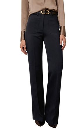 Reiss Priya Flared Pants in Navy at Nordstrom, Size 6 Us