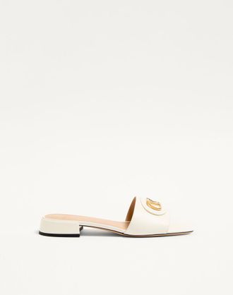 Valentino Garavani Sandalo Slide VLogo Signature In Vitello 20Mm Donna AVORIO 35.5