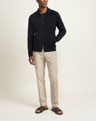 Orlebar Brown Shelby Merino Wool Cardigan in Night Iris at Nordstrom, Size Xx-Large
