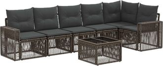 vidaXL Conjunto De Sof&aacute;s De Jard&iacute;n 7 Uds. Gris Y Gris Oscuro Vidaxl