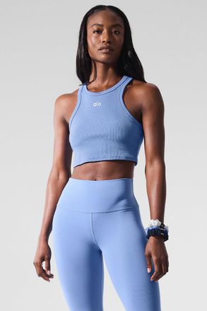 Alo | Aspire Tank Top in Crystal Clear Blue/White, Size: XS