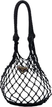 Prada Pre-owned Mesh Bucket Bag - Dames - Vintage Handtas - Zwart - ONE Size - Leer - Vintage