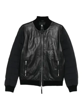 The Jack Leathers quilted-sleeve jacket - men - Fabric - 50 - Black