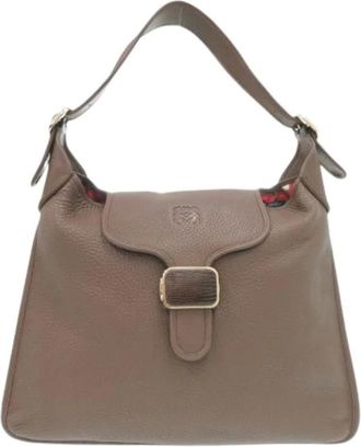Loewe Pre-owned Shoulder Bags, female, Brown, Size: ONE SIZE Pre-owned Leather Shoulder Bag