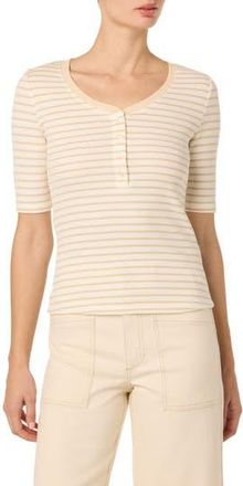 Joe's Stripe Short Sleeve Henley in Tan/wht at Nordstrom Rack, Size X-Small