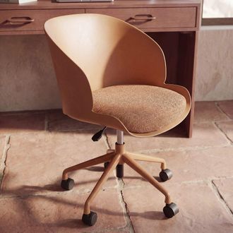 Maisons du monde Silla de escritorio regulable de tejido de poli&eacute;ster tramado y polipropileno caramelo