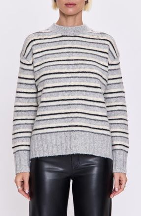 Pistola Denim Hanna Crewneck Stripe Sweater in Grey White Stripe at Nordstrom, Size X-Small