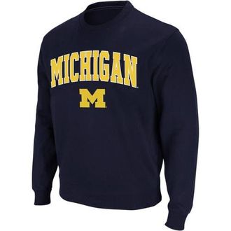 Colosseum Mens Colosseum Navy Michigan Wolverines Arch & Logo Crew Neck Sweatshirt at Nordstrom, Size Small