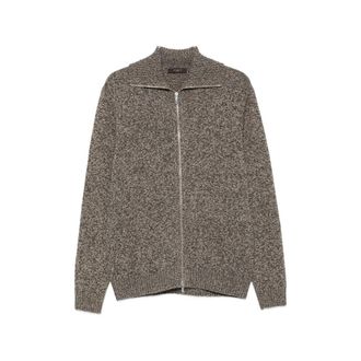 Zanone Zip-up Marl-knit Cardigan