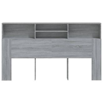 Berkfield Home Headboard Cabinet Grey Sonoma 180x19x103.5 cm