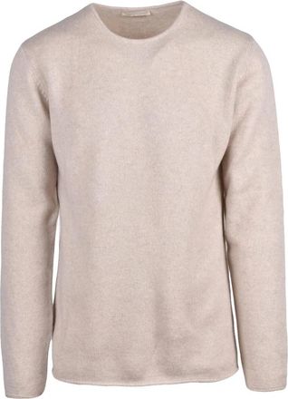 Daniele Fiesoli Truien & Vesten, Heren, Beige, 2Xl, Kasjmier, Pullover met ronde hals