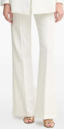 Ermanno Scervino Pantaloni svasati gessati - Bianco