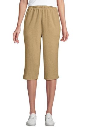 Lands End Sport Knit High Rise Elastic Waist Capri Pants in French Pecan Heather at Nordstrom, Size X-Large P