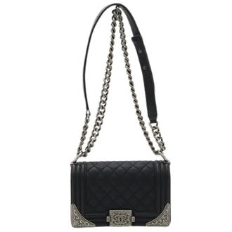 Chanel Pre-owned Leren Schoudertas - Dames - Pre-owned - Zwart - Maat: ONE Size Leer