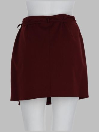 Alysi Wrap Virgin Wool Blend Skirt - Red