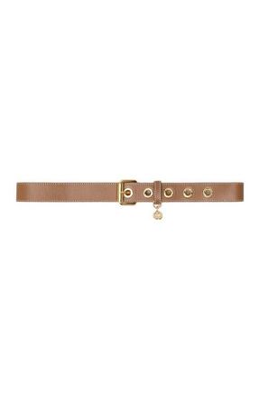 Maje Leather belt with eyelets in Moka at Nordstrom, Size Medium