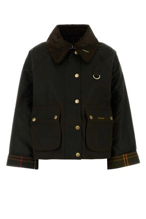 Barbour Olive Solid Shirt Collar Jacket