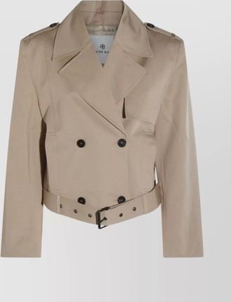 Anine Bing waist belted double-breasted epaulettes lapels