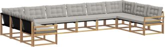 vidaXL Conjunto De Sof&aacute;s De Exterior 10 Uds. Blanco Y Gris Claro Vidaxl