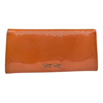 Miu Miu Pre-owned Leren Portemonnee - Dames - Vintage Accessoires - Oranje - ONE Size - Leer - Vintage