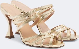 Zimmermann Mules Solstice de piel metalizada