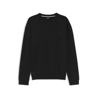 BOSS Logo-embroidered cotton sweatshirt with satin piping