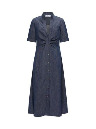 C&acirc;llas Milano Noor A-Line Shirtdress in Indigo Blue at Nordstrom, Size 10