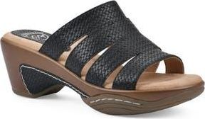 White Mountain Valora Wedge Sandal in Black Metallic Woven at Nordstrom Rack, Size 6.5