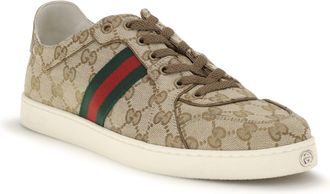 Gucci Mens Stretch Gg Fabric Sneakers Vint.sand-Cashew-Vrv Upper: Fabric; Sole: Rubber Vint.sand/cashew/vrv